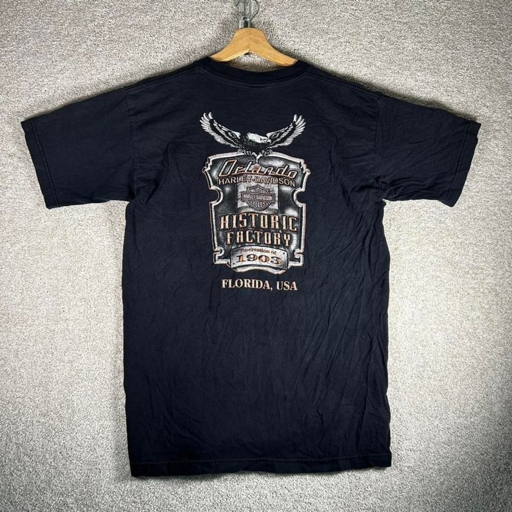 Vintage Harley Davidson faded and distressed biker pocket tee shirt tshirt